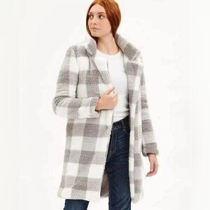 Steve Madden Teddy Plaid Coat NWT